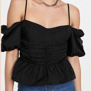 WAYF milkmaid Tipsy Bustier‎ Top lightweight puff sleeve whimsigoth dark fairy